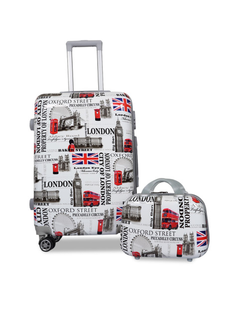 

Polo Class Set Of 2 White Trolley Suitcase With Vanity Bag