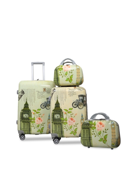 

Polo Class 4 Pieces Green Primted Trolley & Vanity Bag Set (20 /28 inch)