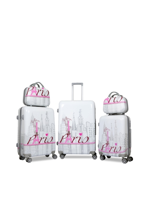 

Polo Class Set of 5 White Printed Trolley Bag & Vanity Bag