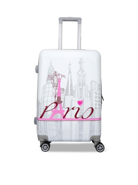 

Polo Class Printed Hard-Sided Cabin Trolley Suitcase, White