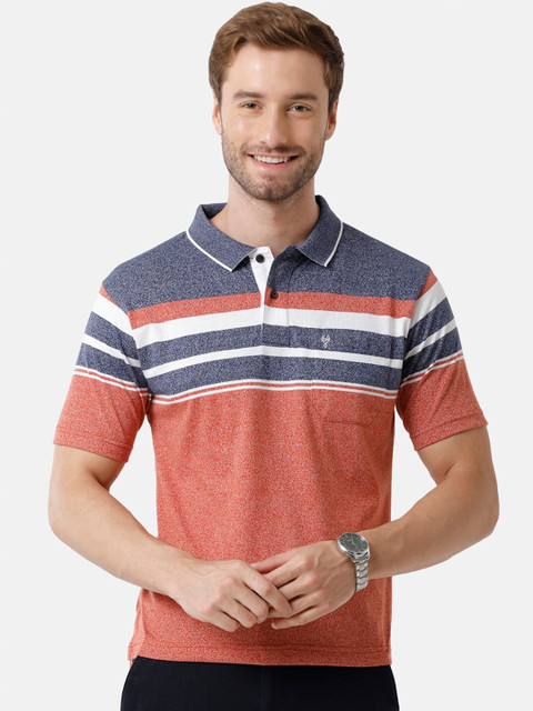 

Classic Polo Men Multicoloured Striped Polo Collar T-shirt, Multi