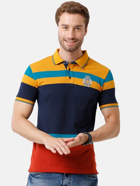 

Classic Polo Men Navy Blue Polo Collar Applique Slim Fit T-shirt