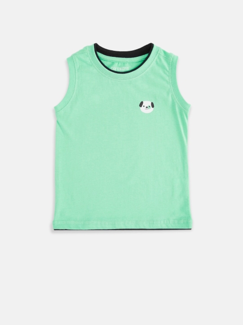

Pantaloons Baby Boys Sea Green Cotton T-shirt