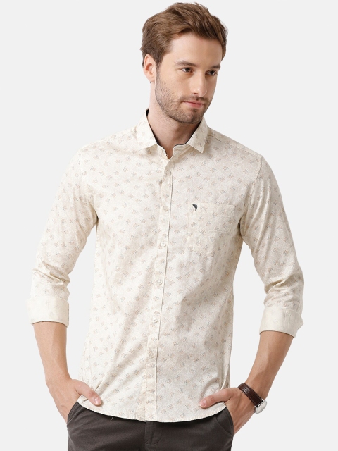 

Swiss Club Men White Slim Fit Floral Printed Casual Shirt