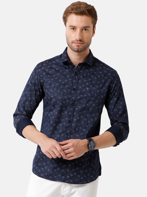 

Swiss Club Men Blue Slim Fit Floral Printed Casual Shirt