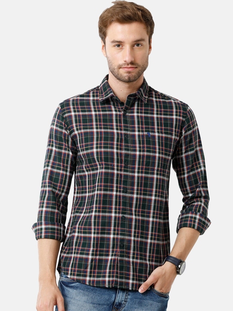 

Swiss Club Men Green Slim Fit Tartan Checks Checked Casual Shirt