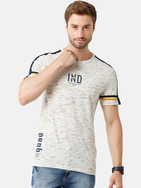 

Swiss Club Men Grey Typography Printed Raw Edge Slim Fit T-shirt
