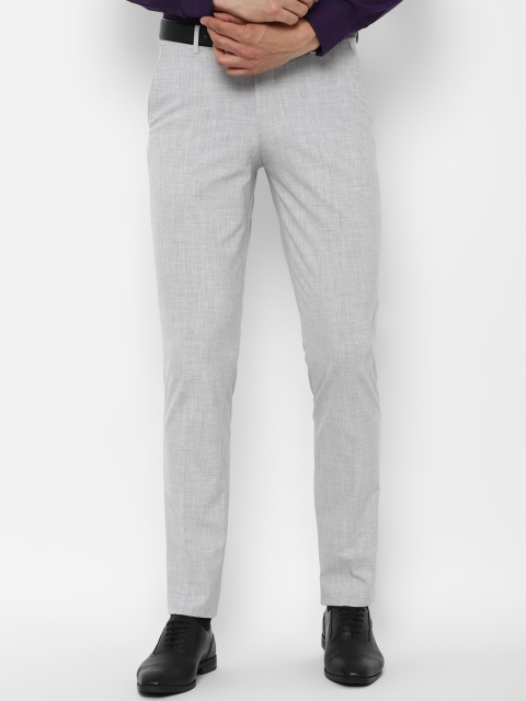 

Louis Philippe Men Grey Textured Slim Fit Formal Trousers