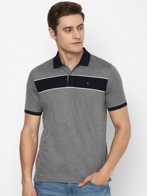 

Louis Philippe Sport Men Grey & Black Colourblocked Polo Collar Slim Fit T-shirt