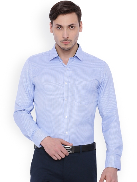 

IVOC Men Blue Checked Slim Fit Formal Shirt