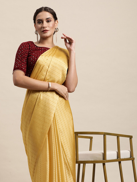 

awesome Gold-Toned Ethnic Motifs Pure Cotton Saree