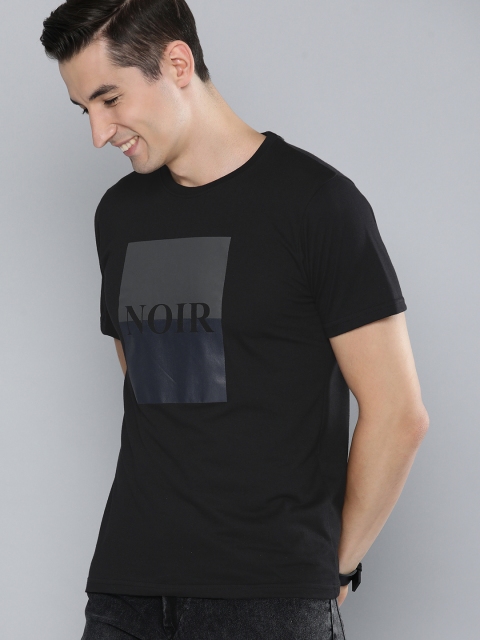 

HERE&NOW Men Black Typography Printed T-shirt