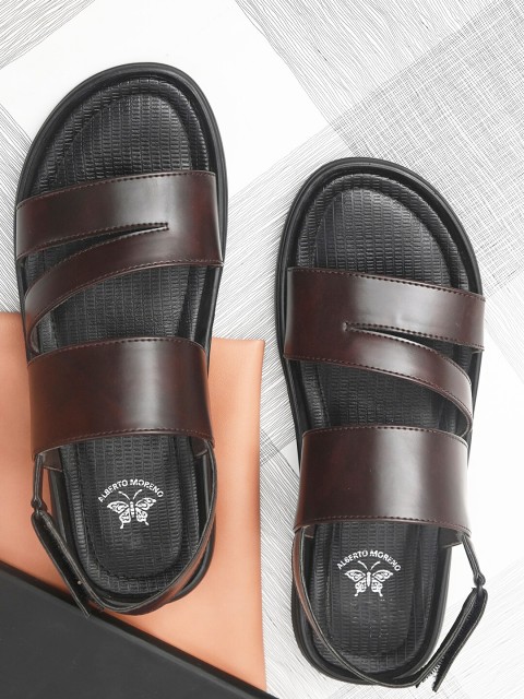 

ALBERTO MORENO Men Brown Ethnic Comfort Sandals