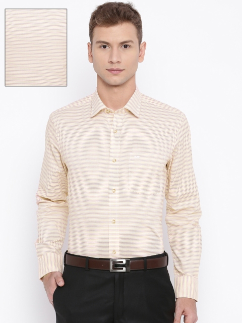 

ColorPlus Men Yellow & Red Striped Tailored Fit Formal Shirt