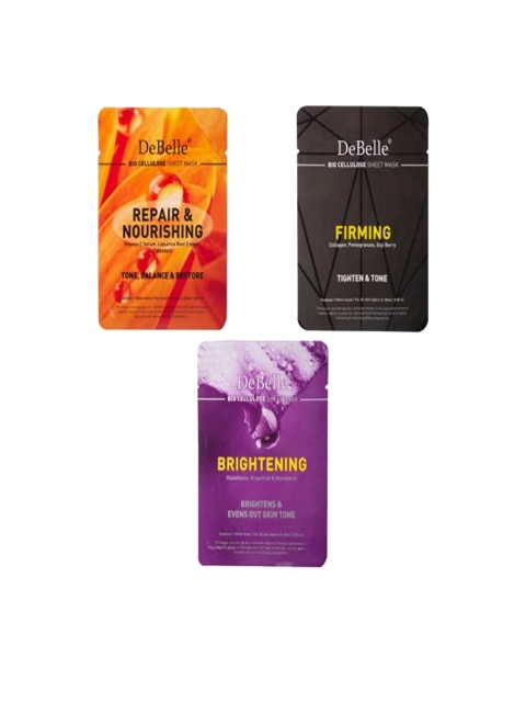 

DeBelle Set of 3 Bio Cellulose Face Sheet Mask 75 ml, Multi