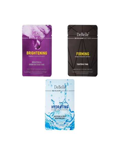 

DeBelle Set of 3 Bio Cellulose Face Sheet Mask 75 ml, Multi