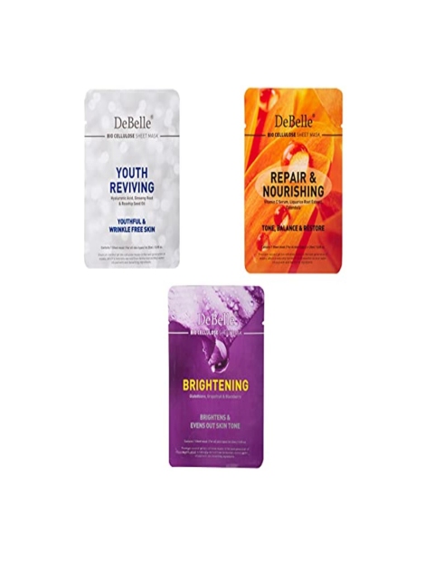 

DeBelle Set Of 3 Bio Cellulose Face Sheet Mask, Multi