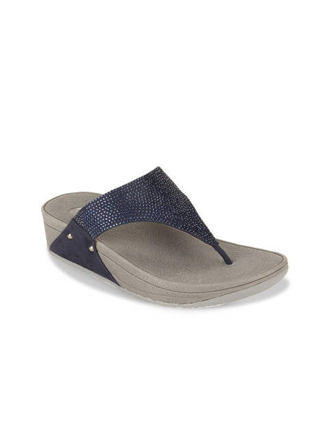 

Rocia Blue & Grey Embellished Comfort Heels