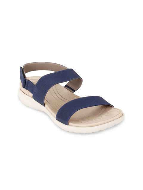 

Rocia Women Blue & Beige Open Toe Velcro Flats