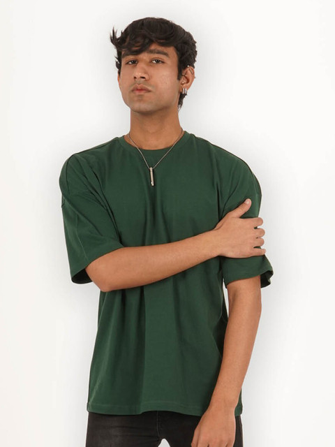 

Melangebox Men Green Cotton T-shirt