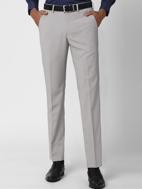 

Peter England Elite Men Grey Slim Fit Formal Trousers