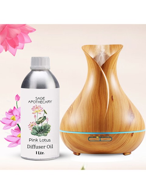 

SAGE APOTHECARY Transparent Lotus Diffuser Oil For Anxiety Free Sleep & Pure Aromatherapy 1L