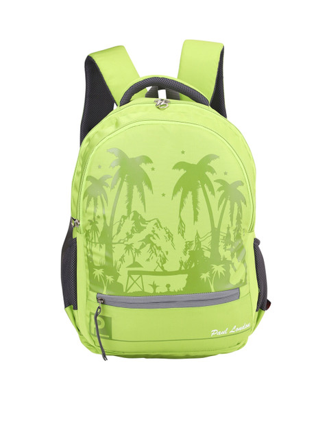 

PAUL LONDON Unisex Fluorescent Green & Grey Graphic Backpack