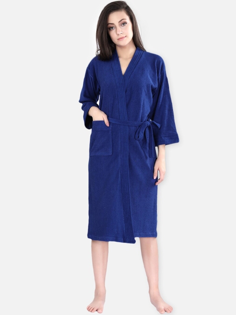 

LacyLook Women Royal Blue Solid Bath Robe