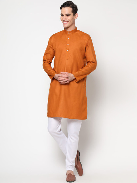 

Tasarika Men Orange Pure Cotton Kurta with Pyjamas