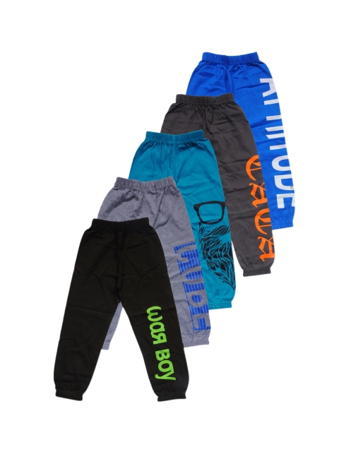 

T2F Boys Pack of 5 Printed Cotton Joggers, Multi