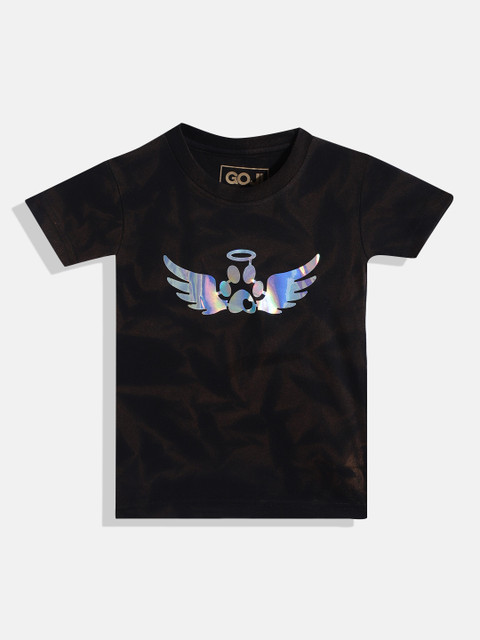 

GOJI Kids Black Printed T-shirt