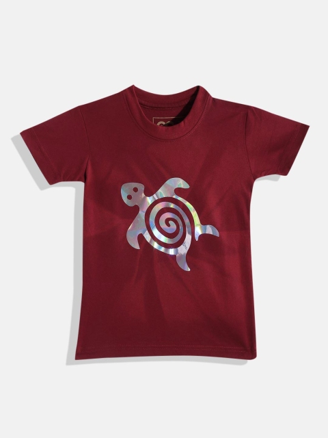 

GOJI Kids Maroon Printed T-shirt