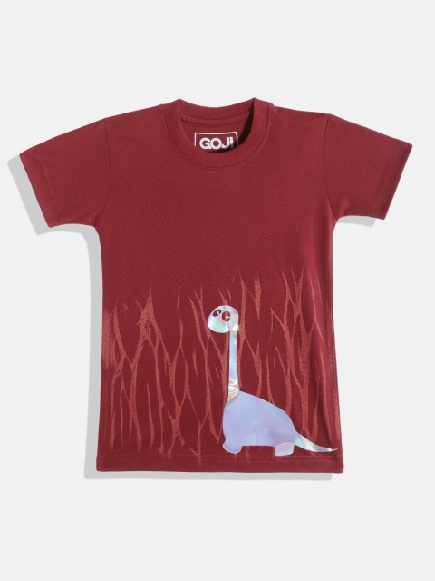 

GOJI Kids Maroon Printed T-shirt