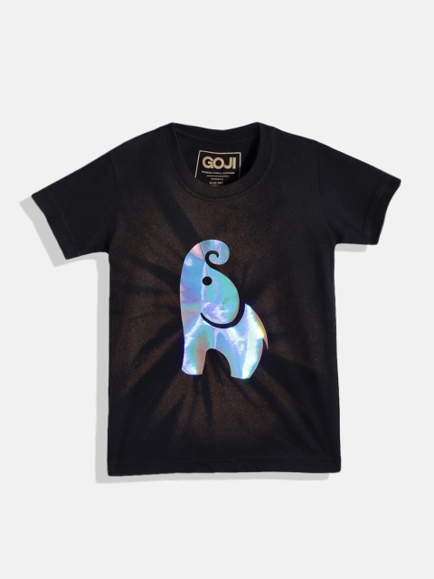 

GOJI Kids Black Printed T-shirt