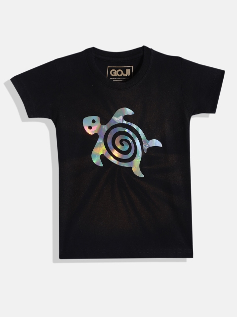 

GOJI Kids Black Printed T-shirt