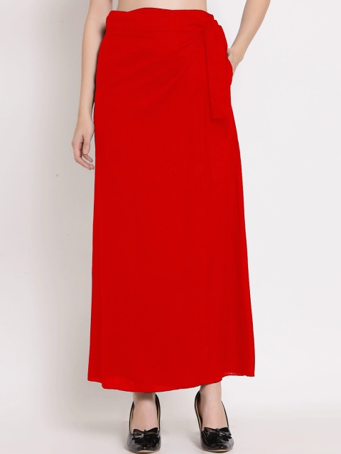 

PATRORNA Women Red Solid Wrap Maxi Skirt