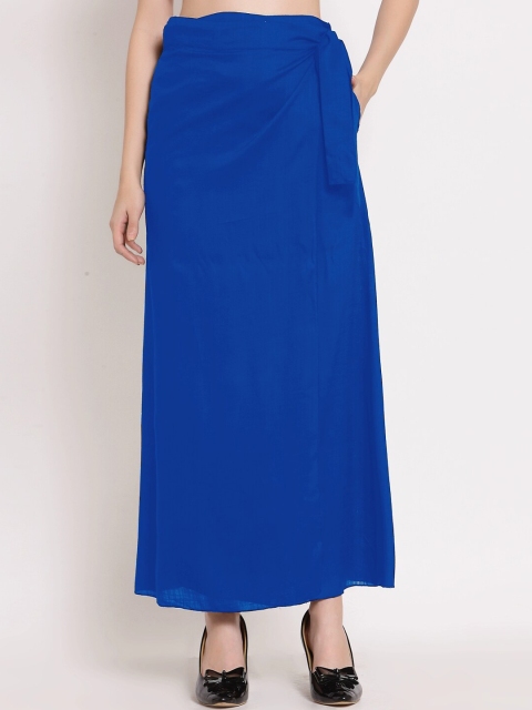

PATRORNA Women Turquoise Blue Solid Wrap Maxi Skirt