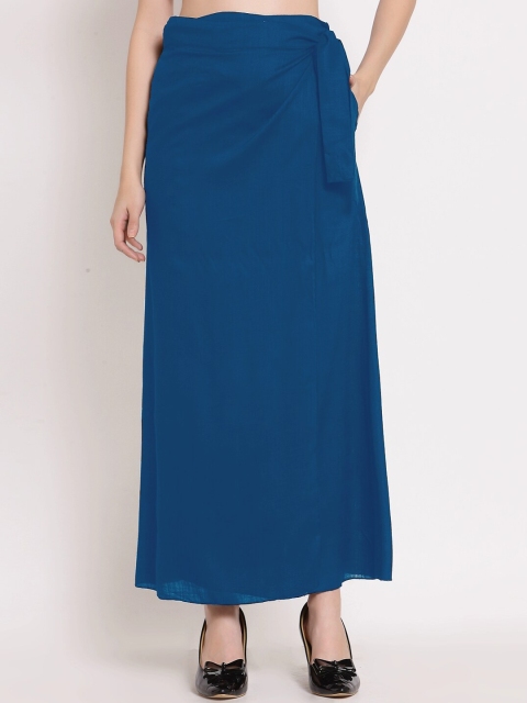 

PATRORNA Women Blue Solid Wrap Maxi Skirt