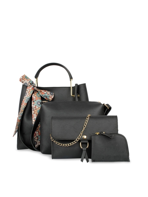 

The Mini NEEDLE Black Animal Colourblocked PU Half Moon Sling Bag