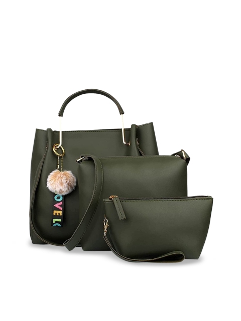 

The Mini NEEDLE Green PU Structured Sling Bag with Applique