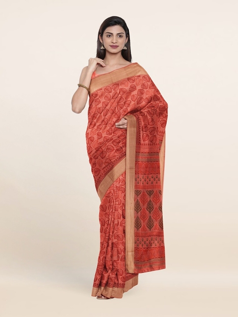 

Pothys Rust & Gold-Toned Ethnic Motifs Saree