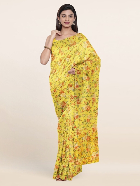 

Pothys Yellow & Red Floral Saree
