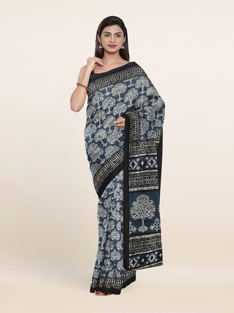 

Pothys Grey & Black Floral Printed Saree