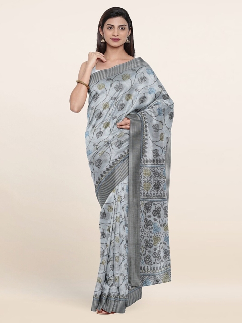 

Pothys Grey Floral Saree