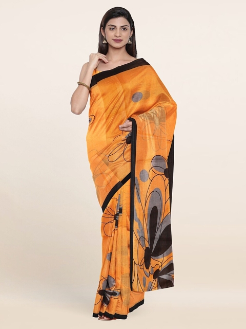 

Pothys Orange & Black Floral Saree