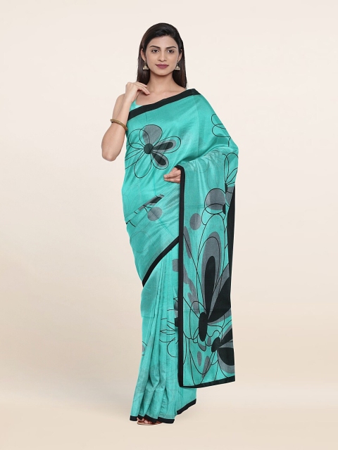 

Pothys Green & Black Floral Saree