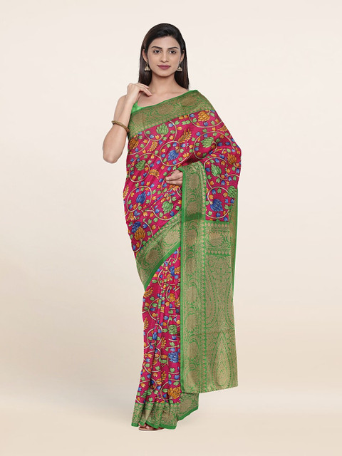 

Pothys Magenta & Blue Floral Saree