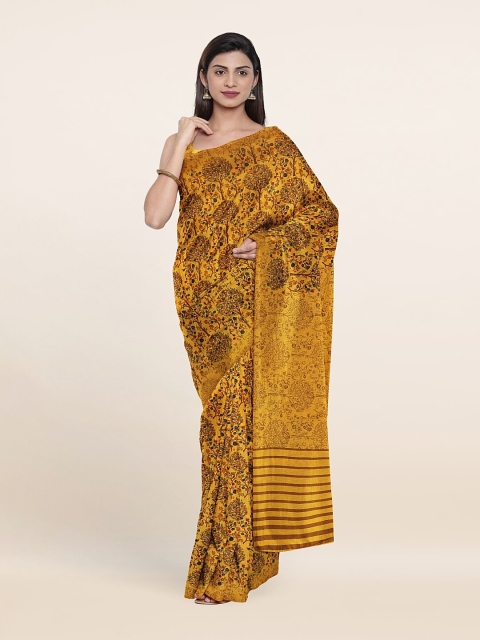 

Pothys Mustard & Green Floral Saree