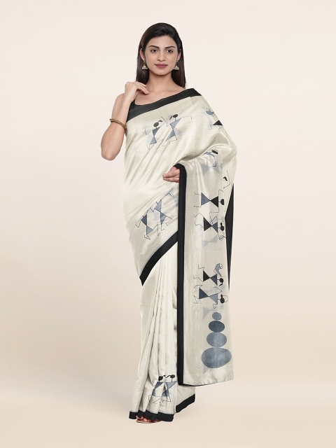 

Pothys White Ethnic Motifs Saree