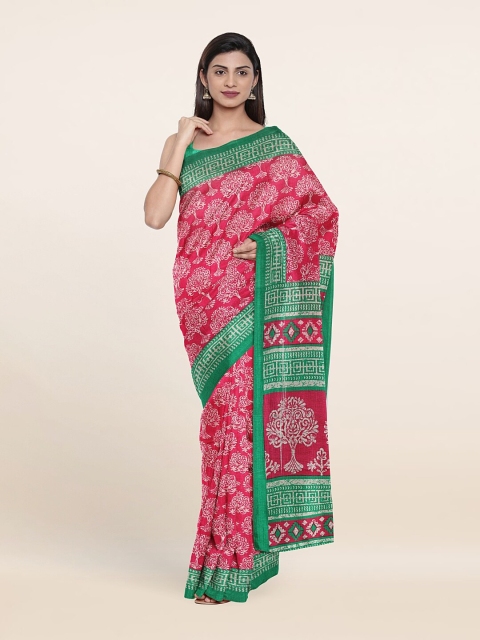 

Pothys Pink & White Floral Saree